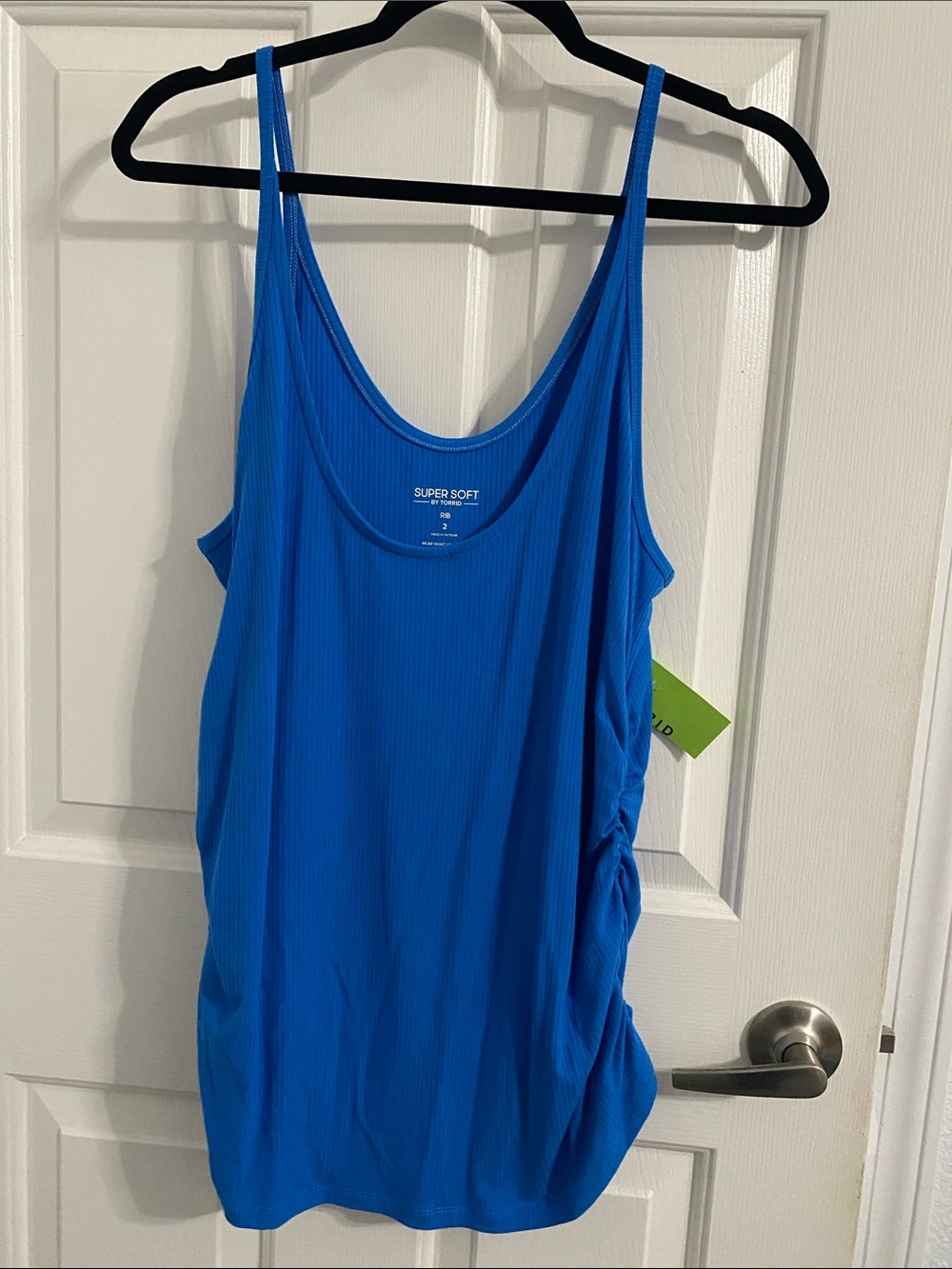 torrid Bright Blue Ribbed Scoop Tank